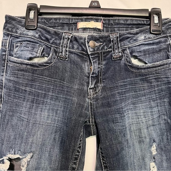 2.1 denim distressed straight leg jeans in size 27 - Picture 4 of 10